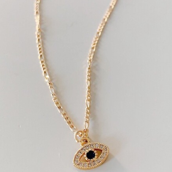 Dainty Evil Eye Necklace | 18k Gold Filled - Picture 2 of 9